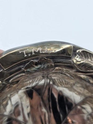 Antique Art Nouveau Sterling Silver Repousse Leaf Vine Bonbon Dish 115.7g