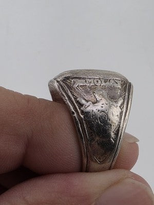 1940's Sterling Silver DeMolay Masonic Chevalier Ring Knights Templar Fraternal