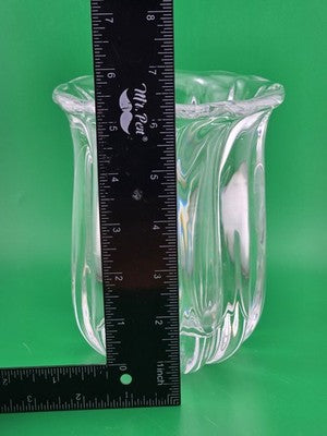 Vintage Orrefors art glass vase. Rare Pattern 6.5 inches tall, 5 inches diameter