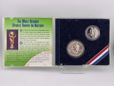 Vintage 1994 World Cup US Mint Silver  Coins set $1 50c US Mint New York /Jersey