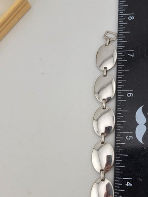 Rare Antique  Mid Century Posins Sterling Silver Bracelet W Original Box. 7.5 In