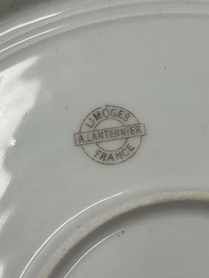 Antique A Lantenier Limoges France Hand Painted Porcelain Plate Scalloped Edge