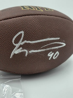 Jevon Kearse Signed Wilson NFL Football Beckett BAS Witnessed COA Titans. New.