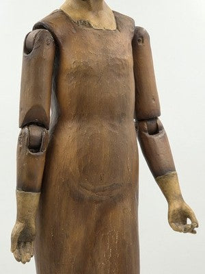 Private: RARE ANTIQUE 18TH C ARTICULATED HAND  SANTOS MANNEQUIN OF ST FRANCIS.