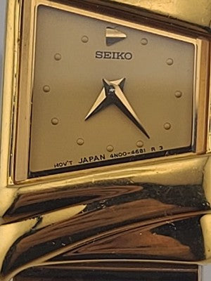 Rare Vintage Seiko Rivoli Trapezoid Asymmetrical Gold Tone Ladies Watch Elegant