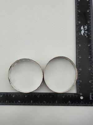 Vintage Pair Sterling Silver 925 Floral Engraved Bangle Bracelets 81g 8.5" Cuff