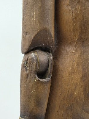 Private: RARE ANTIQUE 18TH C ARTICULATED HAND  SANTOS MANNEQUIN OF ST FRANCIS.
