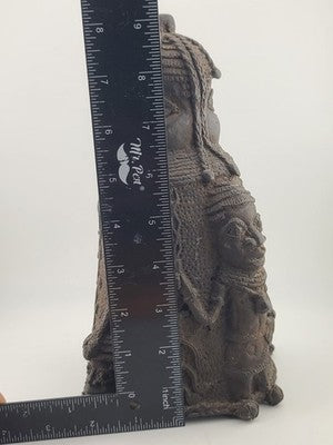 Vtg 1930's West African Bronze Ceremonial Bell Benin Yoruba Style Hand Cast 9in