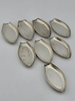Set of 8  1940's Webster Sterling Silver Spoon Rests Leaf Form 100.9g USA