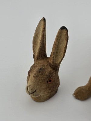 Private: Rare Antique C1890 German Paper Mache Folk Art Composition Rabbit.