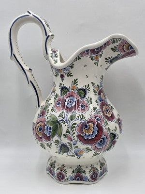 Rare Signed Vintage Delft Holland Hand Painted Polychrome Pottery Set