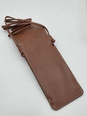 Celine Paris Tan Leather sunglasses Pouch Crossbody Bag with Box Brown Gold Logo