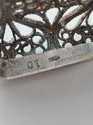 Antique 1920's Handmade European 800 Silver Filigree Cigarette Case Art Deco.