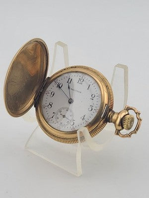 Rare Antique Waltham 12s Pocket Watch 7J Gold Filled 25yr Case C1910 Running