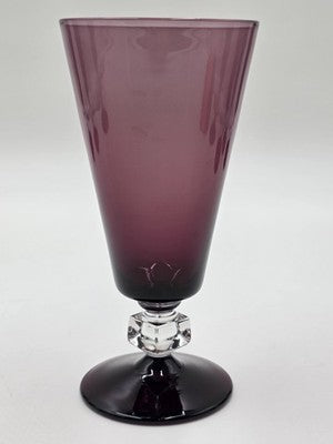 ANTIQUE SET OF 8 MID CENTURY MODERN BRYCE WILMINGTON AMETHYST 7" WATER GLASSES.