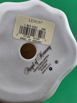 Lenox China Jewels Collection Angel of Harmony Ivory Porcelain & Gold Trim 9.5"