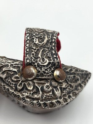 RARE ANTIQUE STERLING SILVER TURKISH CHILD'S NALIN BATH SHOES OTTOMAN EMPIRE