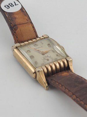 Vintage Classic Mens Deco 1950's 17j BENRUS 10K Gold Filled Dress Watch. Works