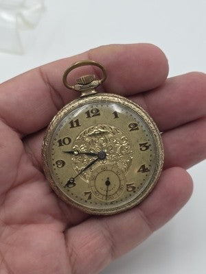 Rare Antique 1920 Gruen Guild 19  Pocket Watch GF Wadsworth Case Swiss. Works