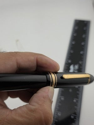 Montblanc 149 Fountain Pen, Tri-color 18C Broad Nib, late 1960s-Exc Condition