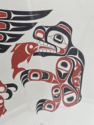 Rare Hand Signed Jack Hudson 1990 Salmon Feast Alaska Native Formline Art Print