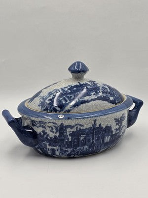 Imported Victoria Ware Ironstone Blue & White Soup Tureen Lidded Vegetable Dish