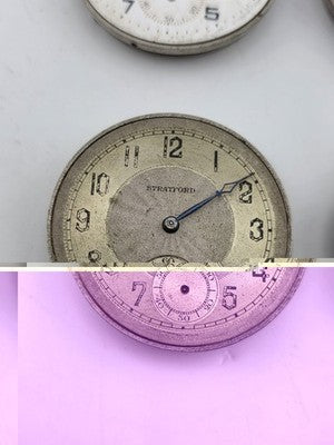 Lot Of 12 Antique Pocket Watch Movement Dial For Parts Repair Watchmaker Estate