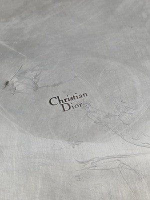 1980s Christian Dior Vintage Silver Plated Monogram Vanity, Trinket Jewelry Box