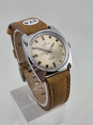 VINTAGE ULTRA-RARE MILUS MANUAL 17 JEWELS WATCH SWISS MADE INCABLOC 1960s. WORKS