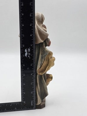 Rare Vintage 1950’s Madonna Statue W Baby Jesus In Wood From Val Gardena 10”
