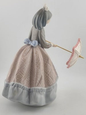Vtg Lladro Jolie Lady with Parasol #5210 Porcelain Figurine Spain 1983 Retired