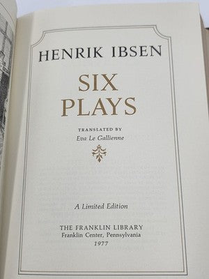 Henrik Ibsen Six Plays The Franklin Library Limited Ed. Leather Bound 1977. New.