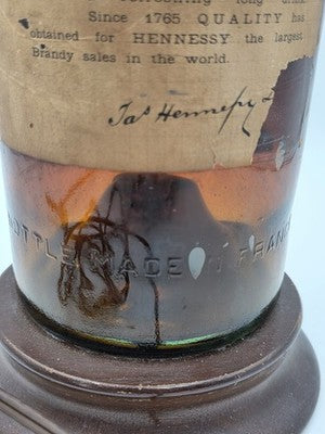 Rare Antique 1940's Hennessy Cognac Bottle Bar Decor Large Glass Lamp. 21" Works