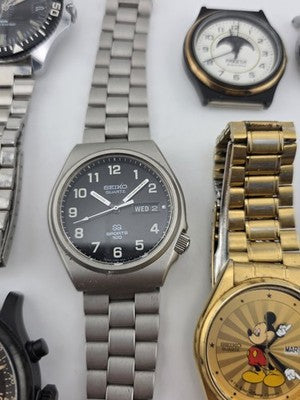 Great Collection Vintage Watch Lot Seiko Disney Dynabeat Raketa Expedition.