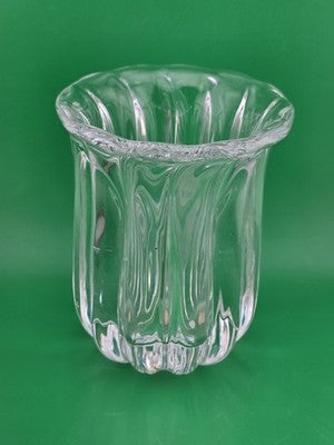 Vintage Orrefors art glass vase. Rare Pattern 6.5 inches tall, 5 inches diameter