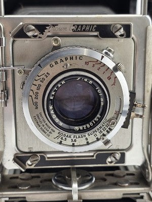 Graflex Crown Graphic 4x5 Camera Kodak Ektar 101mm f4.5 Flash Supermatic. Read.
