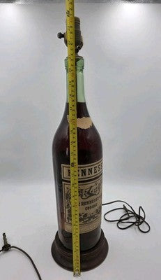 Rare Antique 1940's Hennessy Cognac Bottle Bar Decor Large Glass Lamp. 21" Works