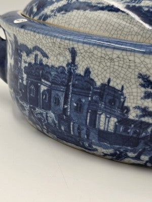Imported Victoria Ware Ironstone Blue & White Soup Tureen Lidded Vegetable Dish