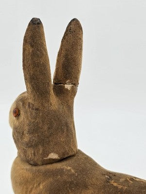 Private: Rare Antique C1890 German Paper Mache Folk Art Composition Rabbit.