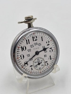 Antique 1892 Elgin Grade 118 17J 18S Pocket Watch Glass Exhibition Back Running