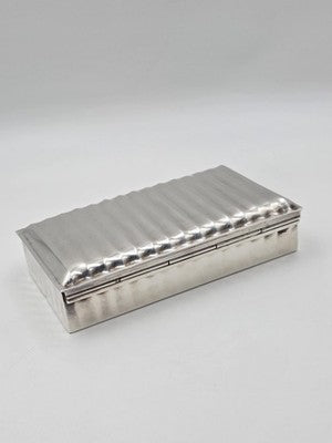 Vintage Ralph Lauren Home Cigar Box Italian Silver Finish Cherry Wood 1990s