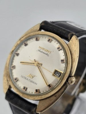 Vintage 1960's Longines Ultra-Chron Automatic Date 10K GF 34mm Watch. Works.