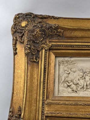 Rare Antique 19th C Enrico Braga Tondo Relief Mirror W Perfugium Regibus Coin