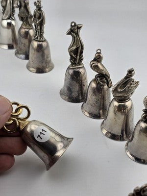 Vintage Complete Set of 12 Reed & Barton's 12 Days of Christmas Silver Bells.