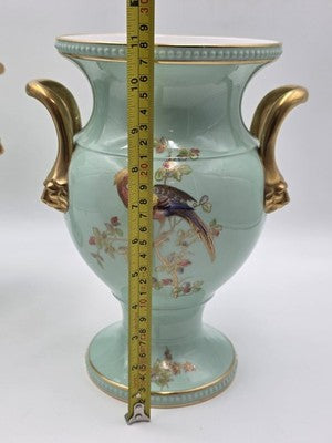 Rare Vintage Spode England Bone China Bird Garniture Urn Vase Bowl Set 3Pc