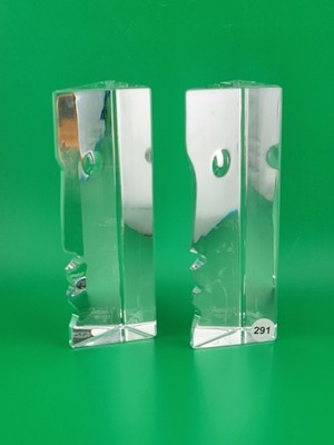 Pair Of Baccarat Crystal "Encounter" Sculpture. Robert Rigot France. VG Cond.