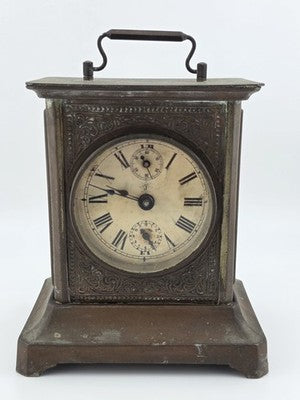 Antique JUNGHANS Germany Carriage Mantle Clock Musical Alarm Clock Music Works