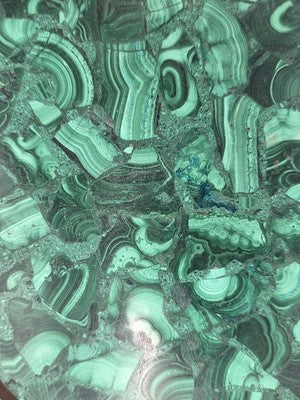 Beautiful Pair Of Antique MCM Malachite & Brass Round And Oval Trinkett Dishes.