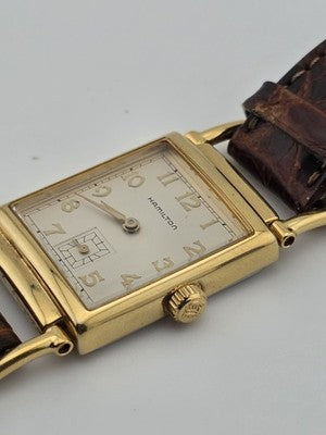 Hamilton Wilshire Registered Edition Mens Quartz Watch Gold Plated New Battery