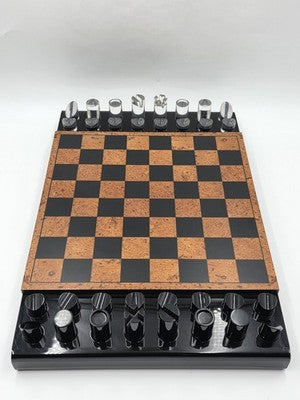 Rare 1960 Rede Guzzini Italy Lucite Chess Set Briar Wood Board Mid Cent. Modern